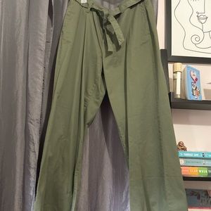 Wide leg green pants